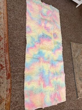 Fuzzy Rainbow Carpet Runner